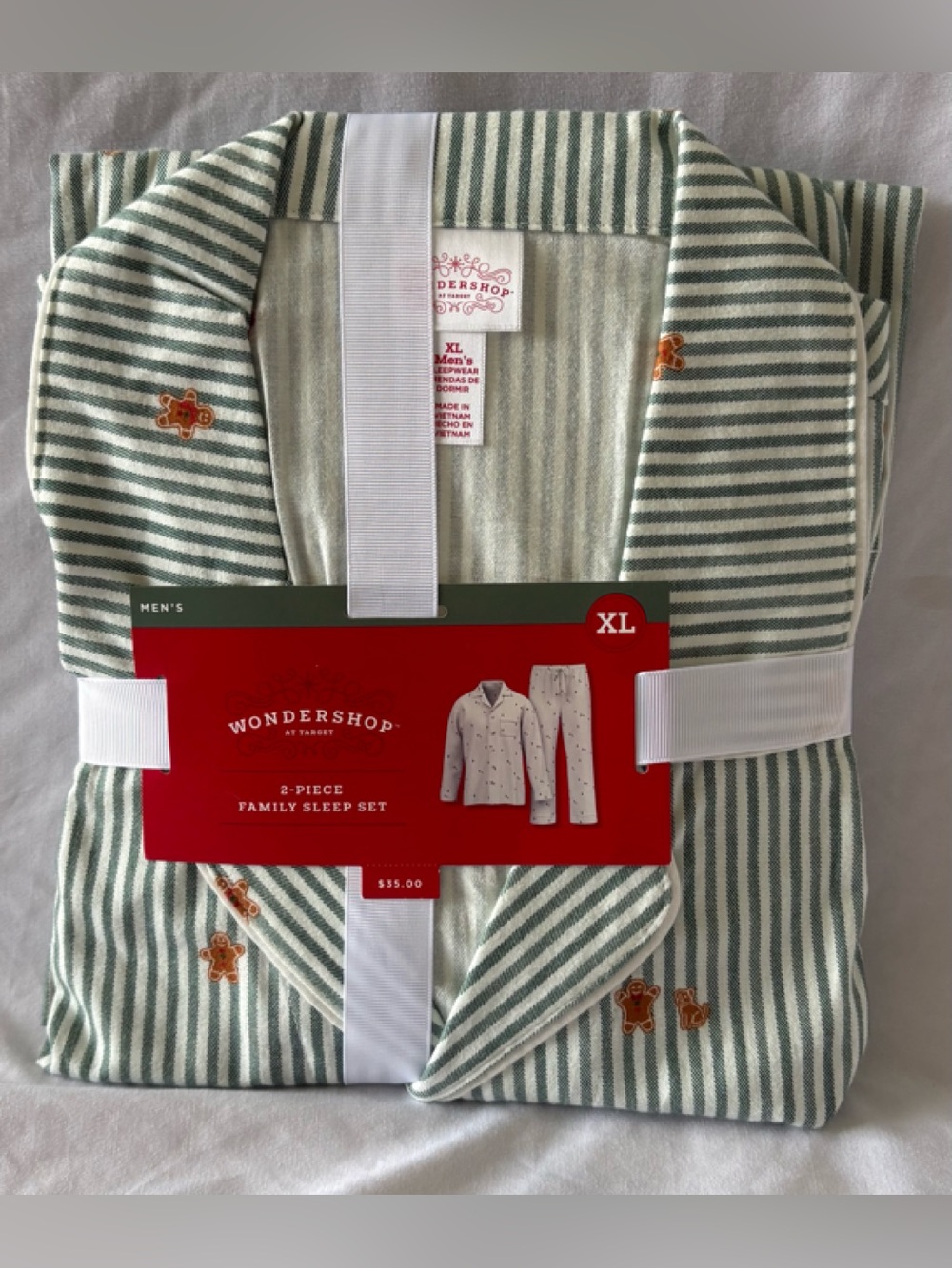WONDERSHOP AT TARGET  XL / XLARGE MEN'S GINGERBREAD 2 PIECE SLEEP PAJAMA SET NWT